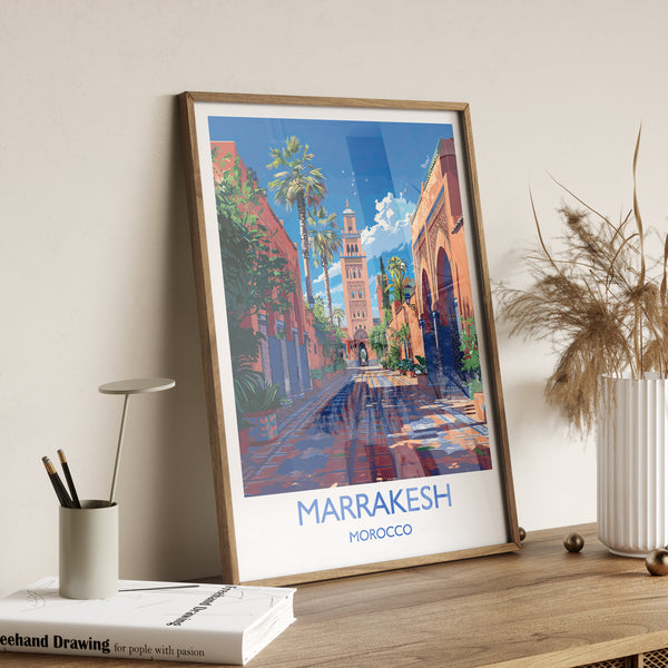 Marrakesh Travel Print Wall Art, Travel Poster of Marrakesh, Marrakesh Art Lovers Gift, Morocco Wall Art