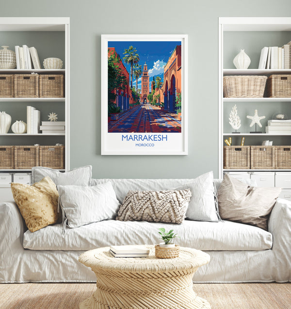 Marrakesh Travel Print Wall Art, Travel Poster of Marrakesh, Marrakesh Art Lovers Gift, Morocco Wall Art