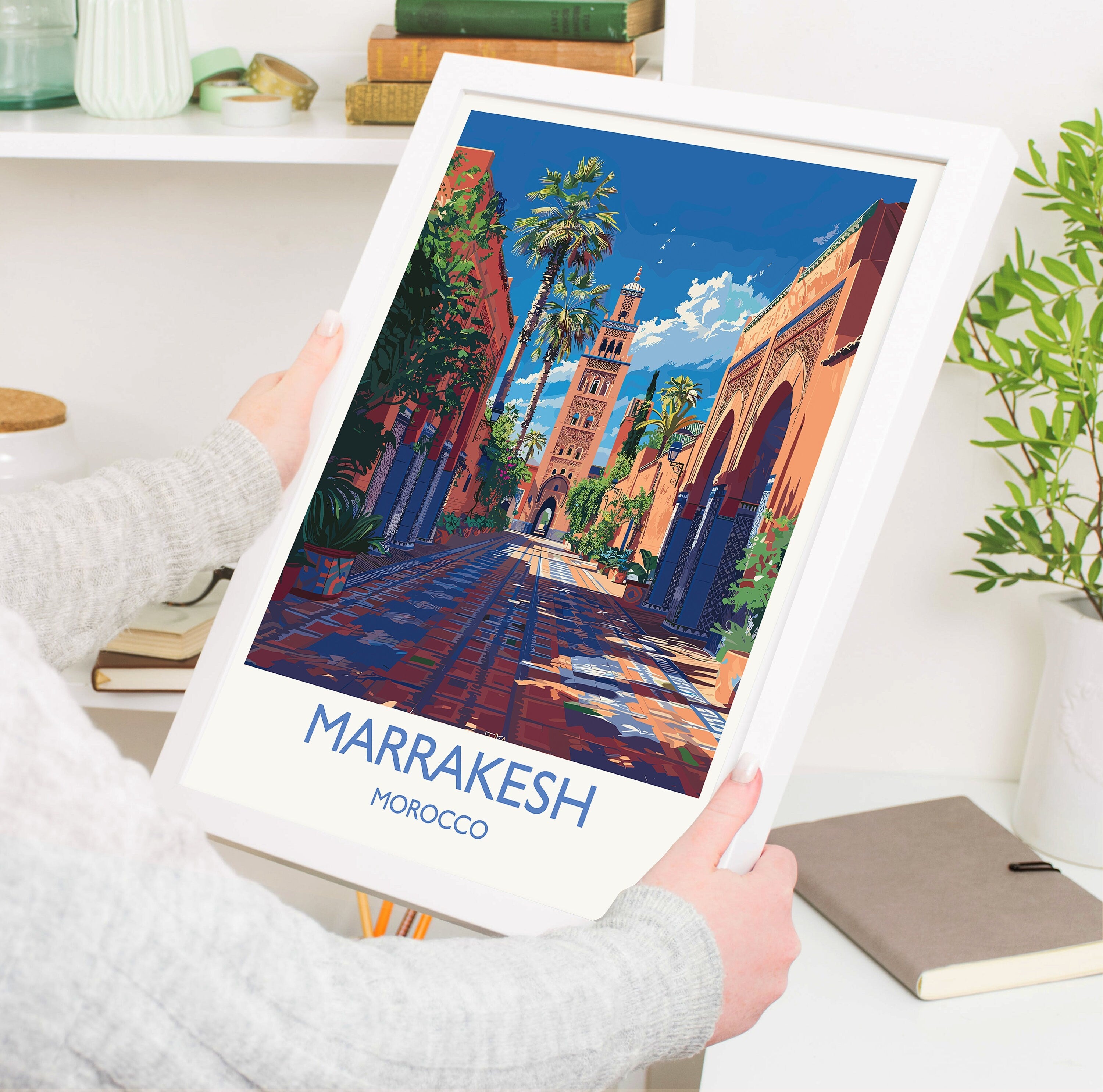 Marrakesh Travel Print Wall Art, Travel Poster of Marrakesh, Marrakesh Art Lovers Gift, Morocco Wall Art NQ Media Designs