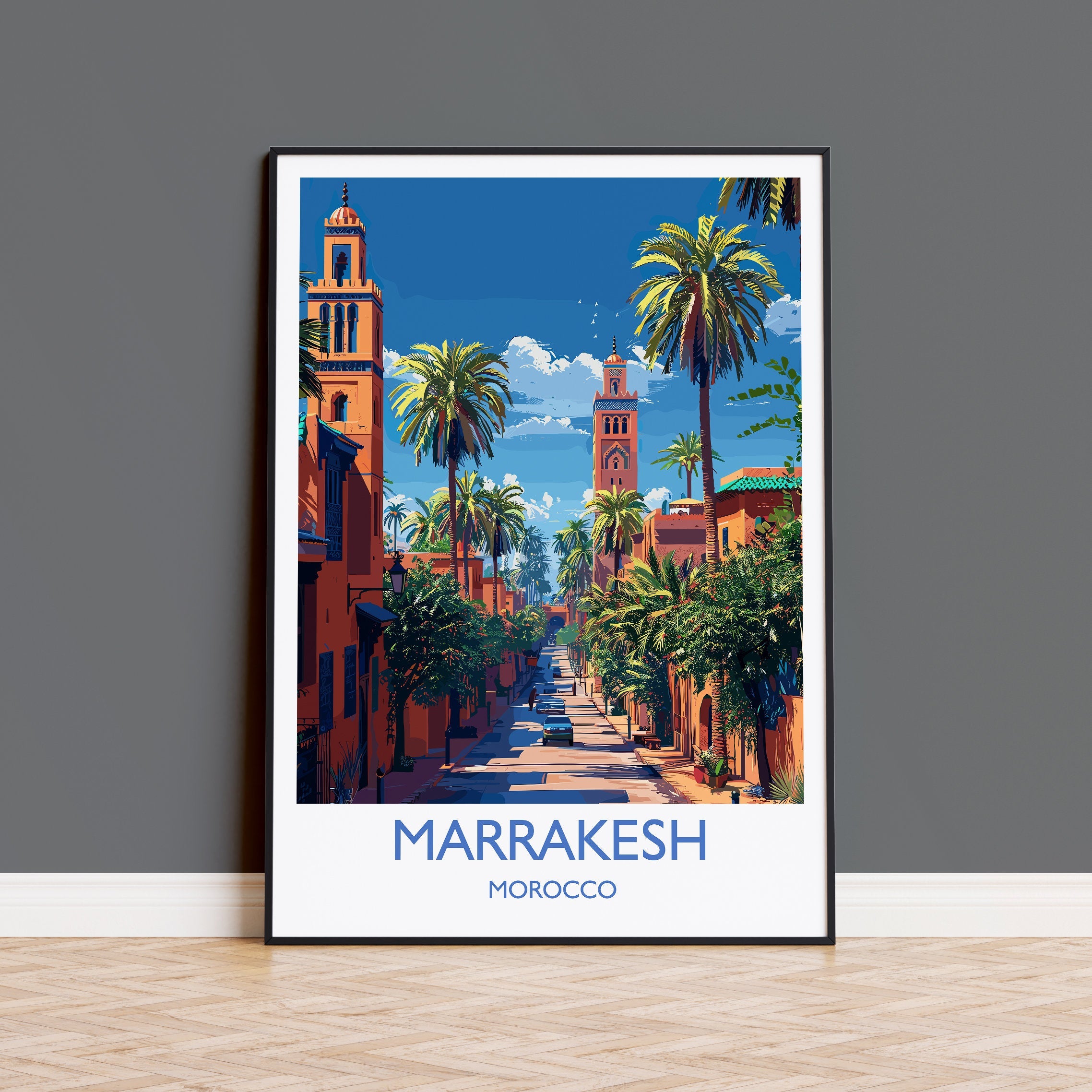 Marrakesh Travel Print Wall Art, Travel Poster of Marrakesh, Marrakesh Art Lovers Gift, Morocco Wall Art NQ Media Designs