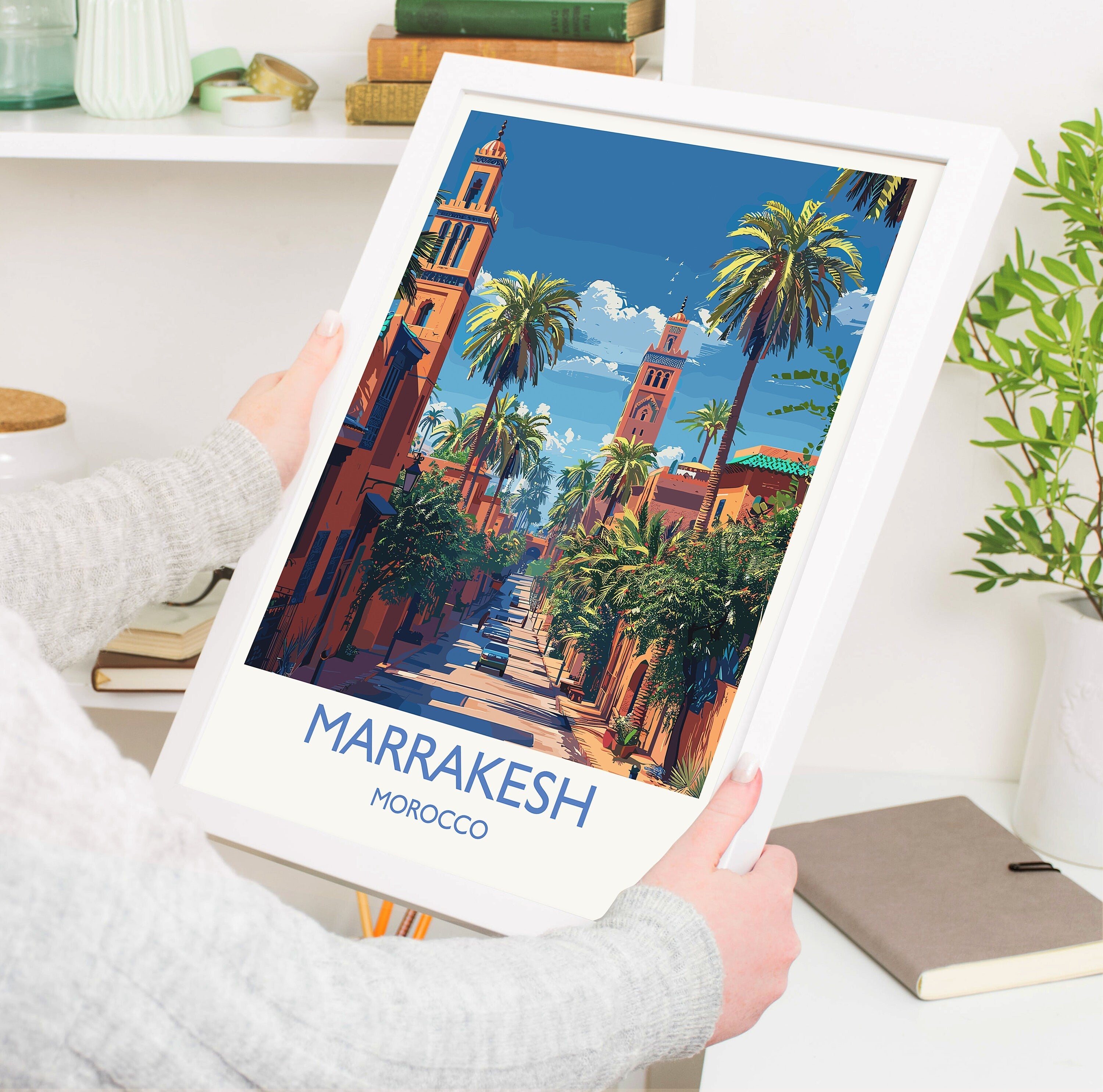 Marrakesh Travel Print Wall Art, Travel Poster of Marrakesh, Marrakesh Art Lovers Gift, Morocco Wall Art NQ Media Designs