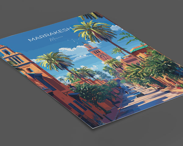 Marrakesh Travel Poster Wall Art, Travel Print of Marrakesh, Marrakesh Art Lovers Gift, Morocco Wall Art