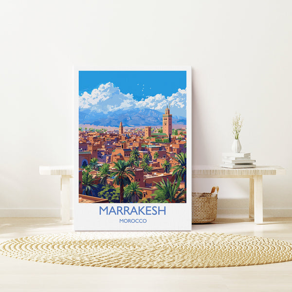 Marrakesh Travel Print Wall Art, Travel Poster of Marrakesh, Marrakesh Art Lovers Gift, Morocco Wall Art