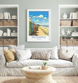 Southwold Travel Print, Travel Poster of Southwold , Southwold Art Lovers Gift, Suffolk Coast Wall Art NQ Media Designs