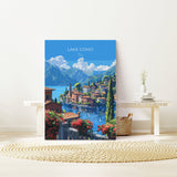 Lake Como Travel Print Wall Art, Travel Poster of Lake Como, Lake Como Art Lovers Gift, Italy, Italian Lakes Art Gift NQ Media Designs