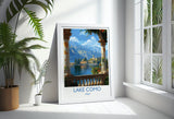 Lake Como Travel Poster Wall Art, Travel Print of Lake Como, Lake Como Art Lovers Gift, Italy, Italian Lakes Art Gift NQ Media Designs