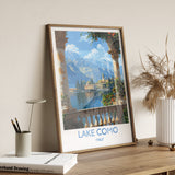 Lake Como Travel Poster Wall Art, Travel Print of Lake Como, Lake Como Art Lovers Gift, Italy, Italian Lakes Art Gift NQ Media Designs
