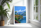 Lake Como Travel Print Wall Art, Travel Poster of Lake Como, Lake Como Art Lovers Gift, Italy, Italian Lakes Art Gift NQ Media Designs