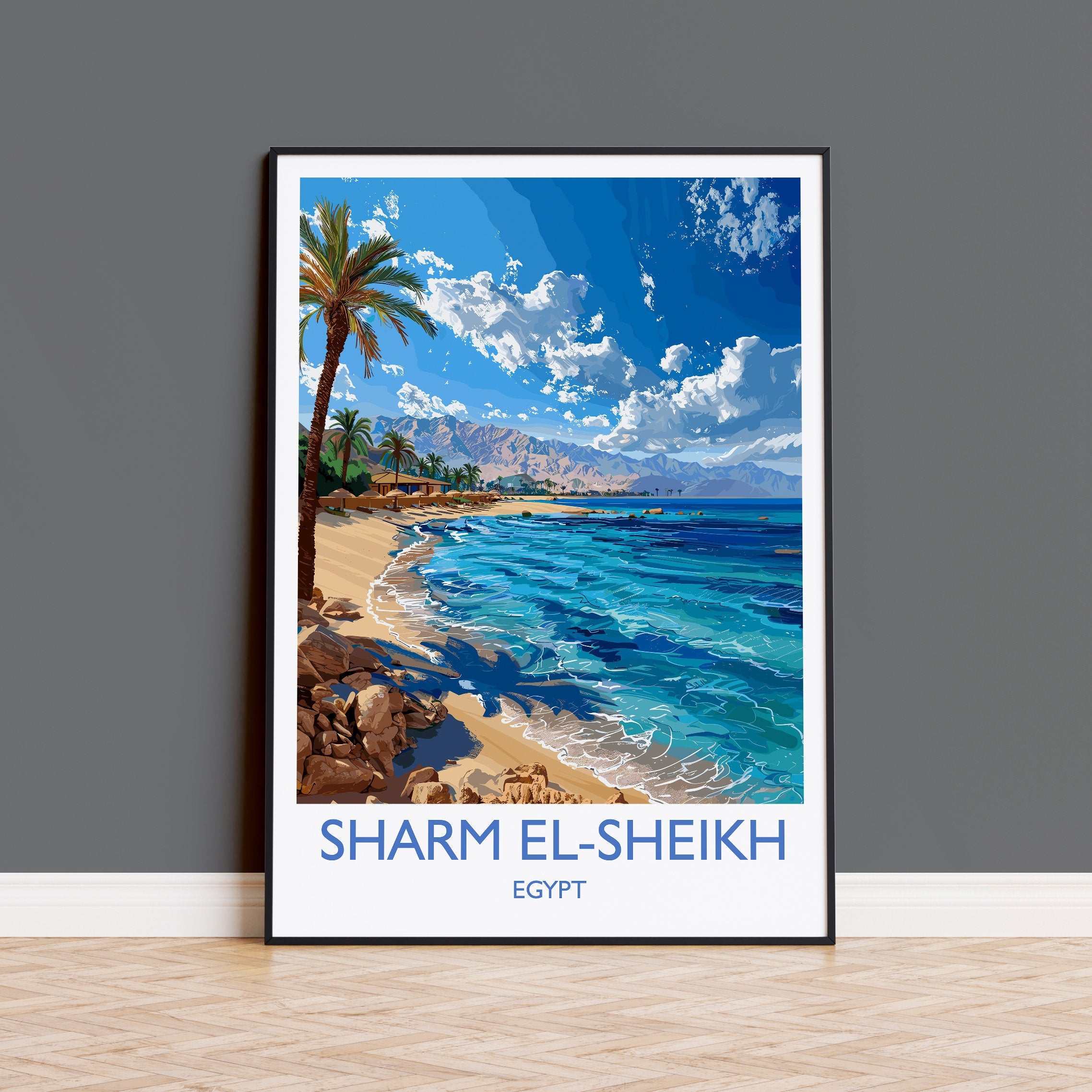 Sharm El-Sheikh Travel Print, Travel Poster of Sharm El-Sheikh, Egypt Art Lovers Gift, Sharm El-Sheikh Wall Art NQ Media Designs