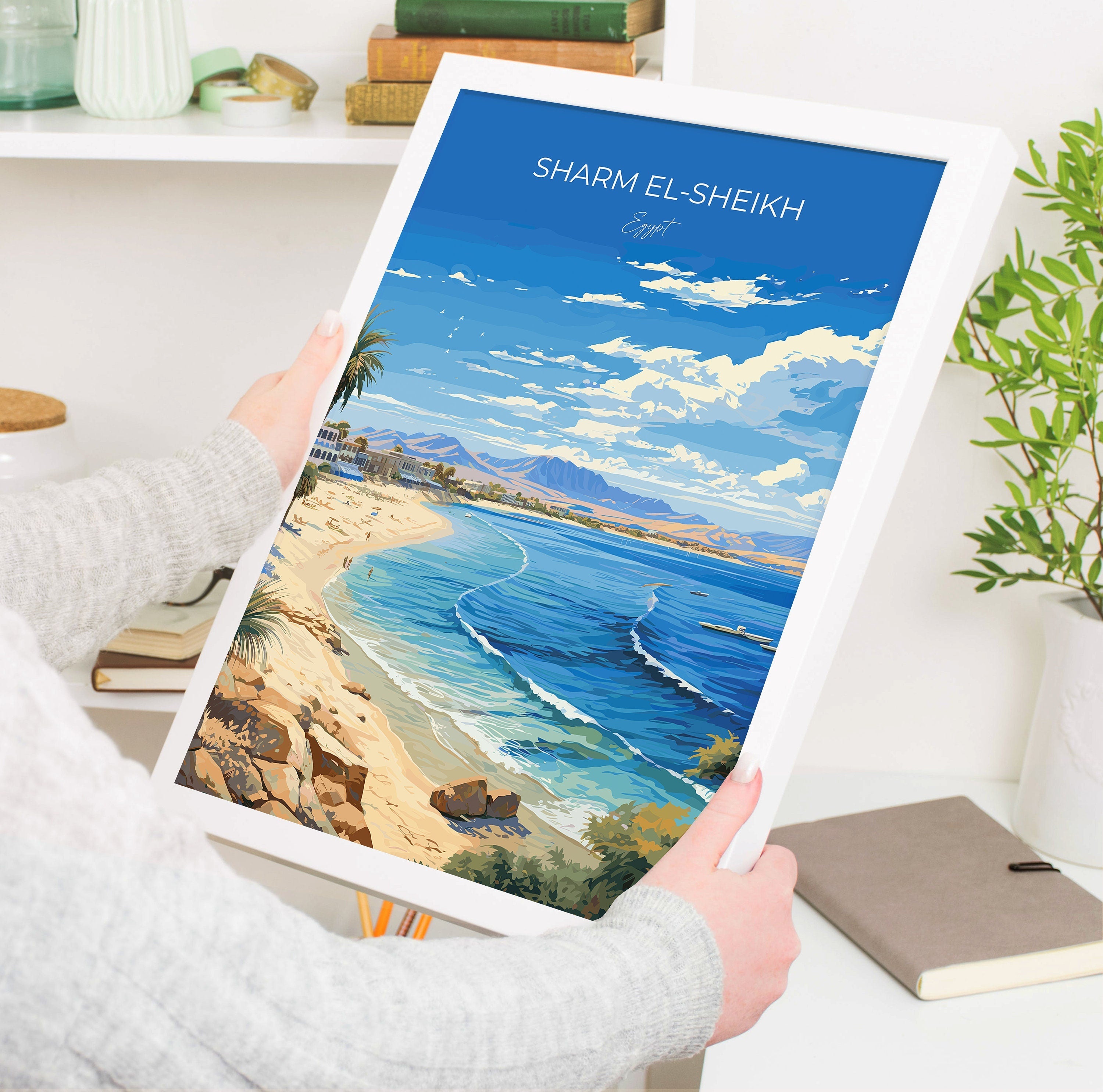 Sharm El-Sheikh Travel Poster, Travel Print of Sharm El-Sheikh, Egypt Art Lovers Gift, Sharm El-Sheikh Wall Art NQ Media Designs