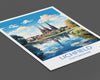 Lichfield Travel Print, Travel Poster of Lichfield, England, Staffordshire Art, Lichfield Art Lovers Gift, Wall Art Print