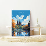 Lichfield Travel Poster, Travel Print of Lichfield, England, Staffordshire Art, Lichfield Art Lovers Gift, Wall Art Print NQ Media Designs