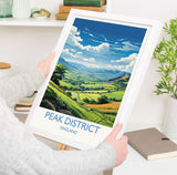 Peak District Travel Print Wall Art, Travel Poster of Peak District, Peak District Art Lovers Gift, English Countryside NQ Media Designs