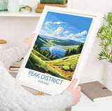 Peak District Travel Print Wall Art, Travel Poster of Peak District, Peak District Art Lovers Gift, English Countryside NQ Media Designs
