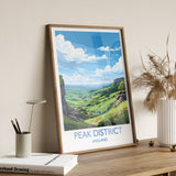 Peak District Travel Print Wall Art, Travel Poster of Peak District, Peak District Art Lovers Gift, English Countryside NQ Media Designs