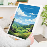Peak District Travel Poster Wall Art, Travel Print of Peak District, Peak District Art Lovers Gift, English Countryside NQ Media Designs