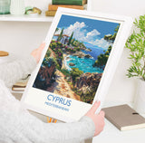 Cyprus Travel Print, Travel Poster of Cyprus, Mediterranean, Cyprus Art Lovers Gift, Cyprus Wall Art NQ Media Designs
