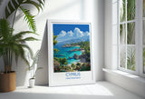 Cyprus Travel Print, Travel Poster of Cyprus, Mediterranean, Cyprus Art Lovers Gift, Cyprus Wall Art NQ Media Designs
