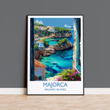 Majorca Travel Print, Travel Poster of Majorca, Balearic Islands Art Lovers Gift, Majorca Wall Art NQ Media Designs