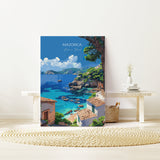 Majorca Travel Poster, Travel Print of Majorca, Balearic Islands Art Lovers Gift, Majorca Wall Art NQ Media Designs