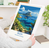 Ibiza Travel Print, Travel Poster of Ibiza, Balearic Islands Art Lovers Gift, Ibiza Wall Art NQ Media Designs