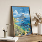 Ibiza Travel Poster, Travel Print of Ibiza, Balearic Islands Art Lovers Gift, Ibiza Wall Art NQ Media Designs