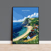 Seatown Travel Poster Wall Art, Travel Print of Seatown, England, Dorset Coast Art Lovers Gift, Dorset Wall Decor NQ Media Designs
