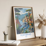 Portofino Travel Poster Wall Art, Travel Print of Portofino, Portofino Art Lovers Gift, Italy, Italian Art Gift NQ Media Designs