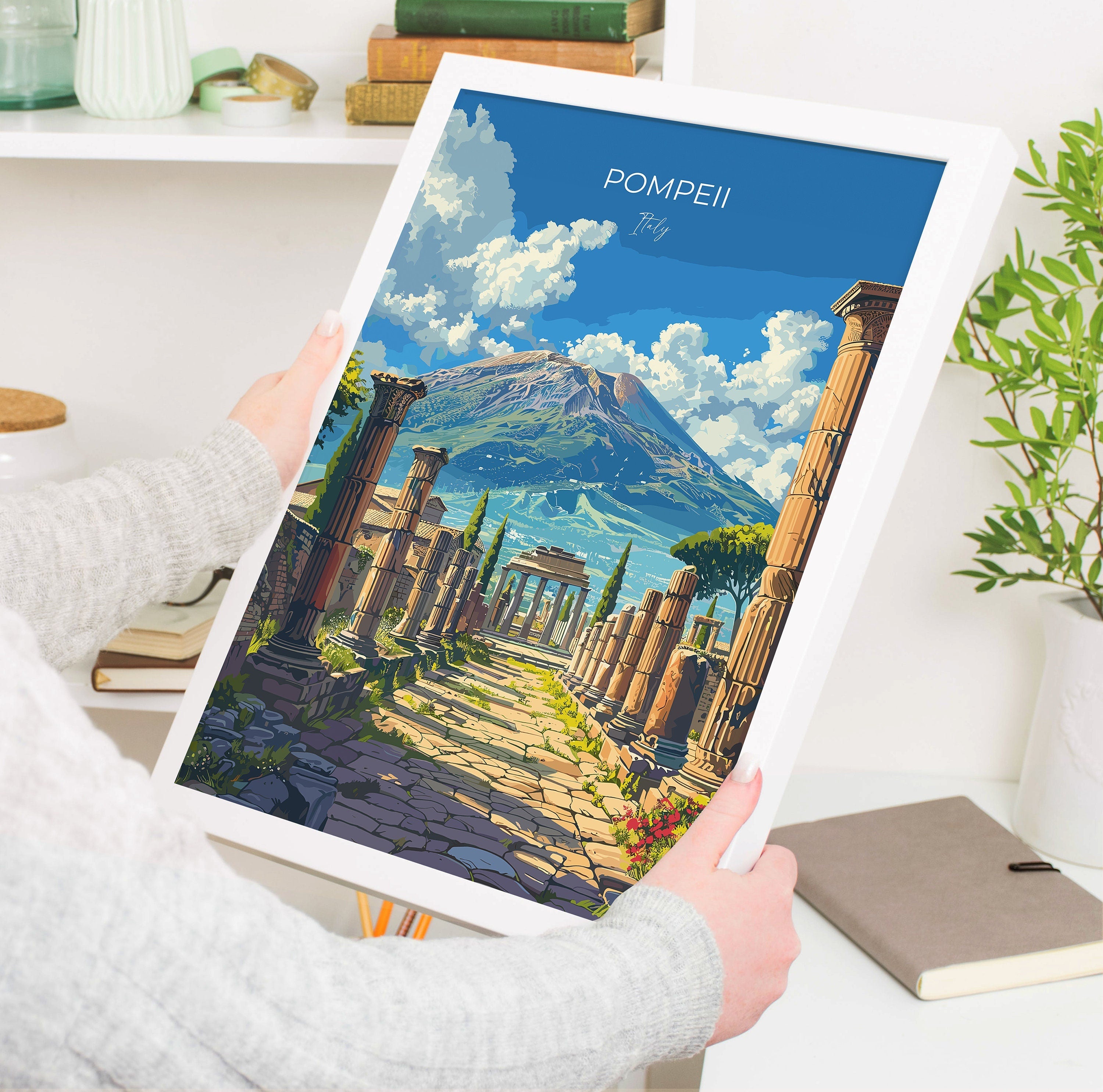 Pompeii Travel Print Wall Art, Travel Poster of Pompeii, Pompeii Art Lovers Gift, Italy, Italian Art Gift NQ Media Designs