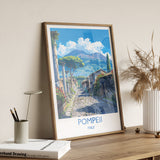 Pompeii Travel Poster Wall Art, Travel Print of Pompeii, Pompeii Art Lovers Gift, Italy, Italian Art Gift NQ Media Designs