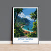 Koh Lanta Travel Print, Travel Poster of Koh Lanta, Thailand, Koh Lanta Art Lovers Gift, Wall Art Print NQ Media Designs