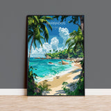 Barbados Travel Poster, Travel Print of Barbados, Caribbean, Barbados Art Lovers Gift, Caribbean Gift, Wall Art Print NQ Media Designs