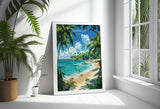 Barbados Travel Poster, Travel Print of Barbados, Caribbean, Barbados Art Lovers Gift, Caribbean Gift, Wall Art Print NQ Media Designs