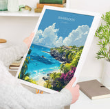 Barbados Travel Poster, Travel Print of Barbados, Caribbean, Barbados Art Lovers Gift, Caribbean Gift, Wall Art Print NQ Media Designs