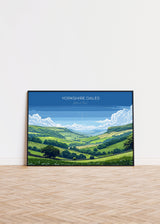 Yorkshire Dales Landscape Travel Poster Wall Art, Travel Print of Yorkshire Dales, Yorkshire Dales Art Lovers Gift, English Countryside NQ Media Designs