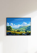 Yorkshire Dales Landscape Travel Poster Wall Art, Travel Print of Yorkshire Dales, Yorkshire Dales Art Lovers Gift, English Countryside NQ Media Designs
