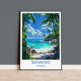 Bahamas Travel Print, Travel Poster of Bahamas, Caribbean, Bahamas Art Lovers Gift, Caribbean Gift, Wall Art Print NQ Media Designs