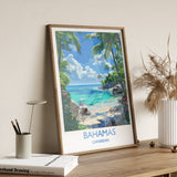 Bahamas Travel Print, Travel Poster of Bahamas, Caribbean, Bahamas Art Lovers Gift, Caribbean Gift, Wall Art Print NQ Media Designs