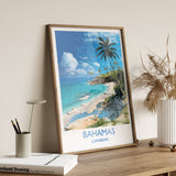 Bahamas Travel Poster Wall Art, Travel Print of Bahamas, Caribbean, Bahamas Art Lovers Gift, Caribbean Gift, Wall Art Print NQ Media Designs
