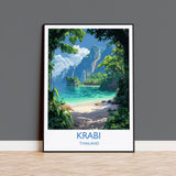Krabi Travel Print, Travel Poster of Krabi, Thailand, Krabi Art Lovers Gift, Wall Art Print NQ Media Designs