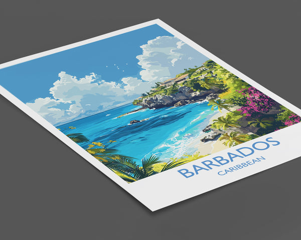 Barbados Travel Print, Travel Poster of Barbados, Caribbean, Barbados Art Lovers Gift, Caribbean Gift, Wall Art Print