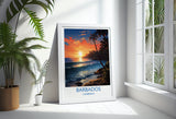 Barbados Travel Poster Wall Art, Travel Print of Barbados, Caribbean, Barbados Sunset Art Lovers Gift, Caribbean Gift, Wall Art Print NQ Media Designs