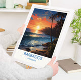 Barbados Travel Poster Wall Art, Travel Print of Barbados, Caribbean, Barbados Sunset Art Lovers Gift, Caribbean Gift, Wall Art Print NQ Media Designs
