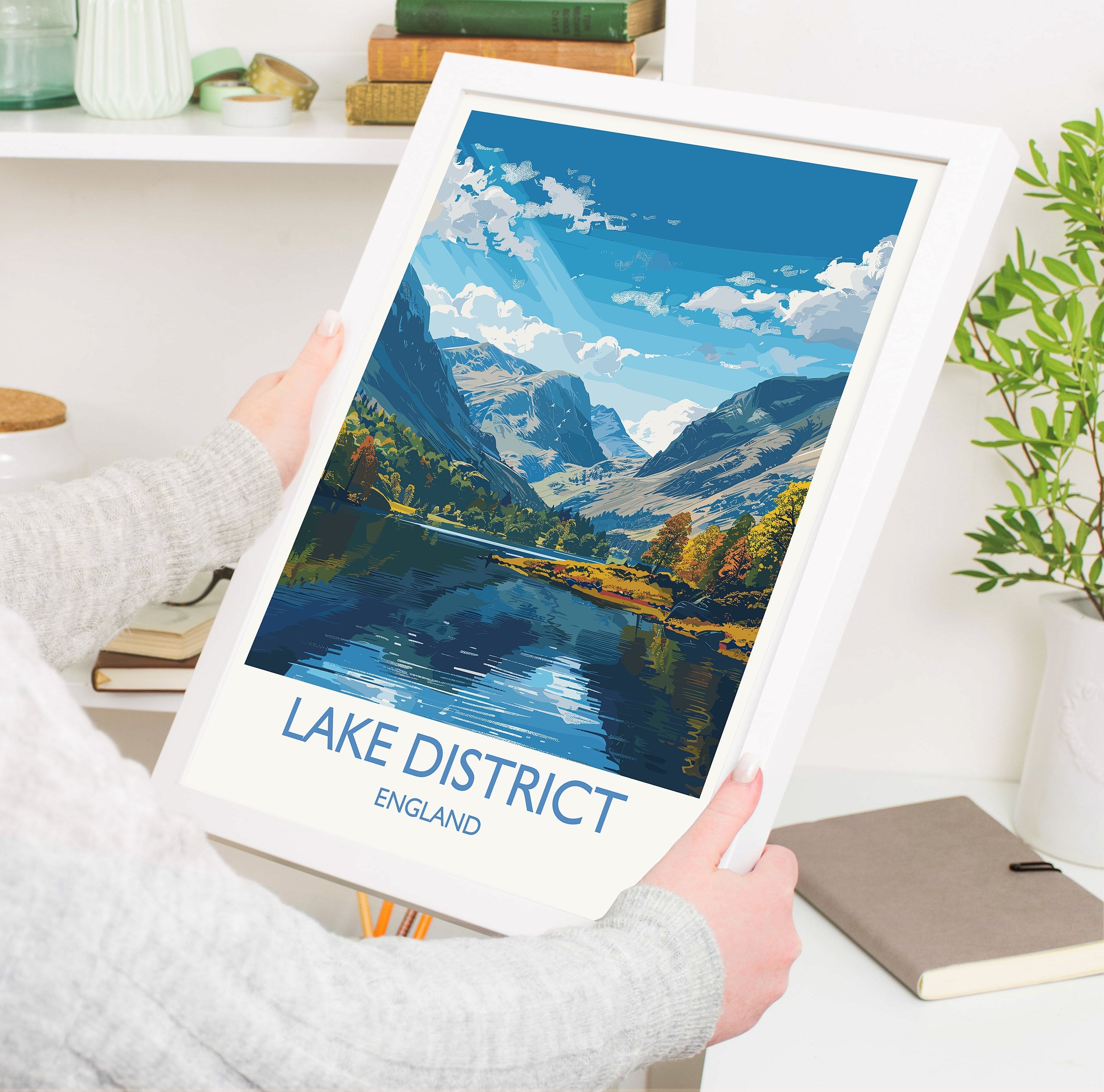 Lake District Travel Print Wall Art, Travel Poster of Lake District, Lake District Art Lovers Gift, English Countryside NQ Media Designs