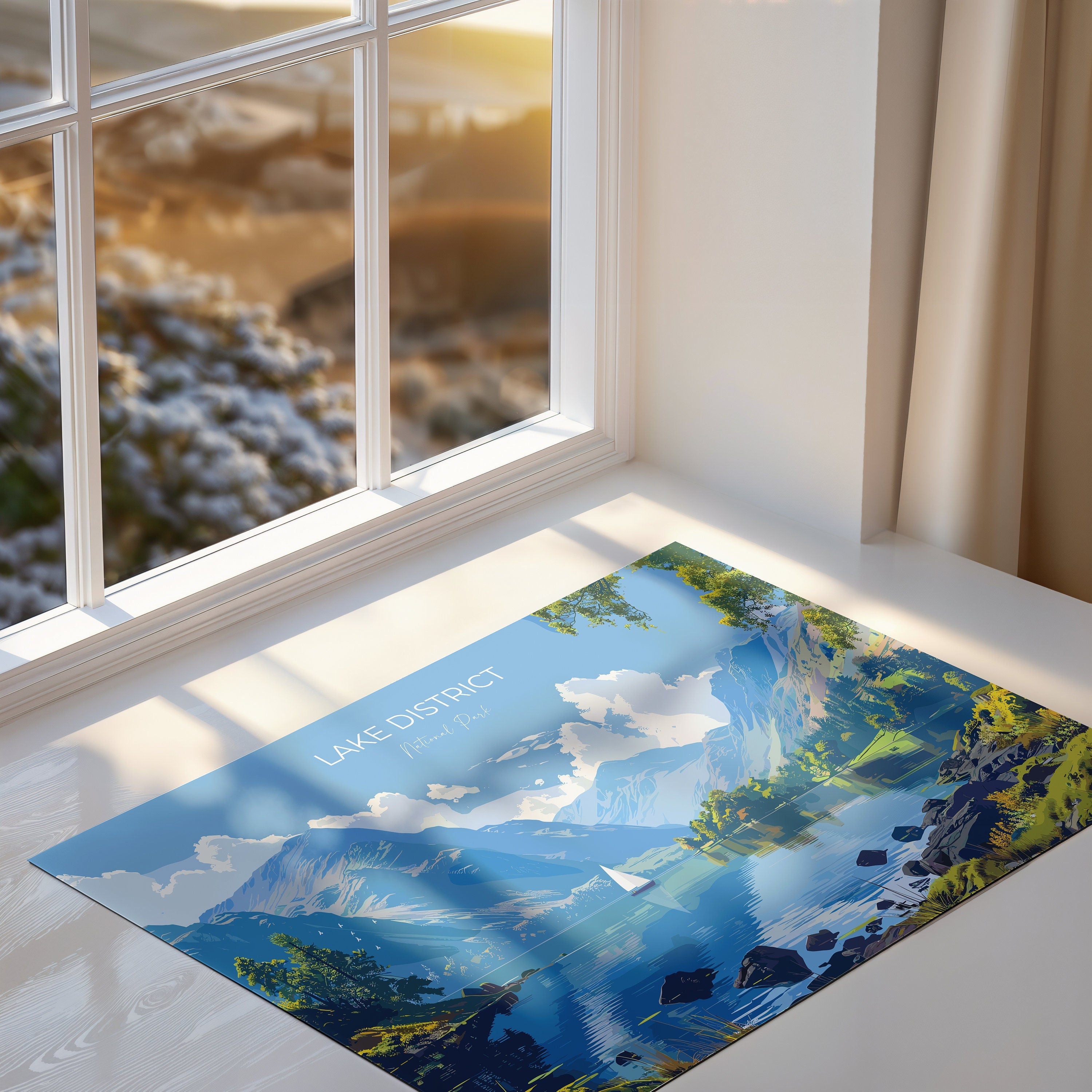 Lake District Landscape Travel Poster Wall Art, Travel Print of Lake District, Lake District Art Lovers Gift, Cumbria, English Countryside NQ Media Designs