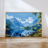 Lake District Landscape Travel Poster Wall Art, Travel Print of Lake District, Lake District Art Lovers Gift, Cumbria, English Countryside NQ Media Designs