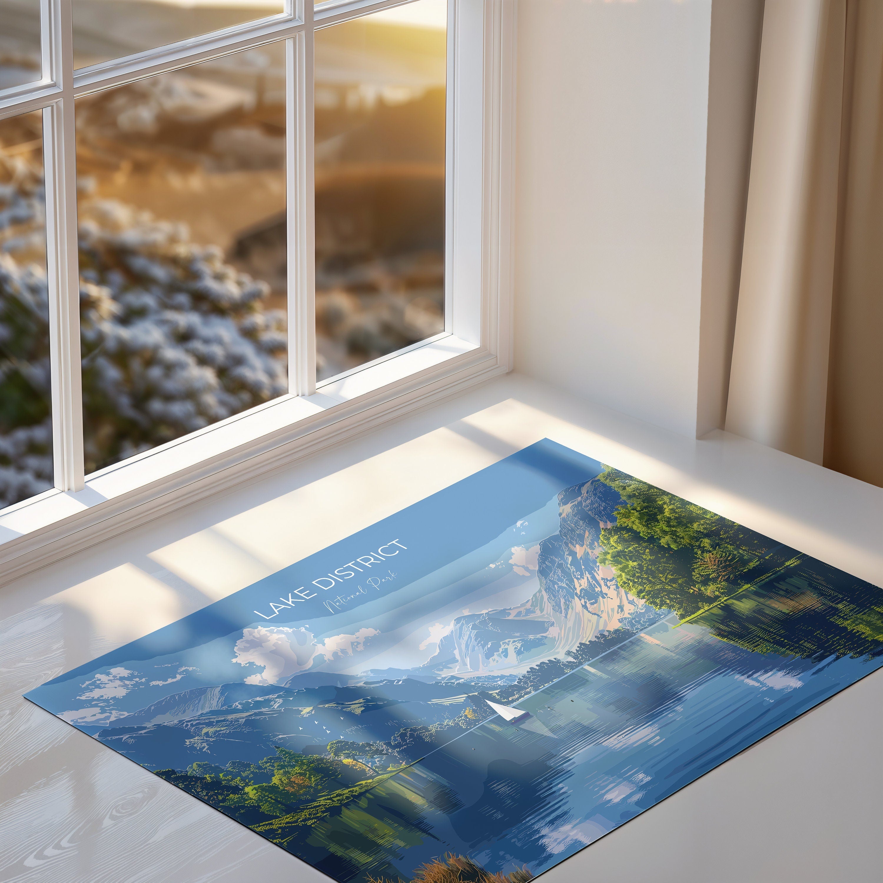 Lake District Landscape Travel Poster Wall Art, Travel Print of Lake District, Lake District Art Lovers Gift, Cumbria, English Countryside NQ Media Designs