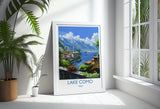 Lake Como Travel Poster Wall Art, Travel Print of Lake Como, Lake Como Art Lovers Gift, Italy, Italian Lakes Art Gift NQ Media Designs