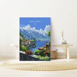 Lake Como Travel Print Wall Art, Travel Poster of Lake Como, Lake Como Art Lovers Gift, Italy, Italian Lakes Art Gift NQ Media Designs