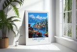 Lake Como Travel Poster Wall Art, Travel Print of Lake Como, Lake Como Art Lovers Gift, Italy, Italian Lakes Art Gift NQ Media Designs